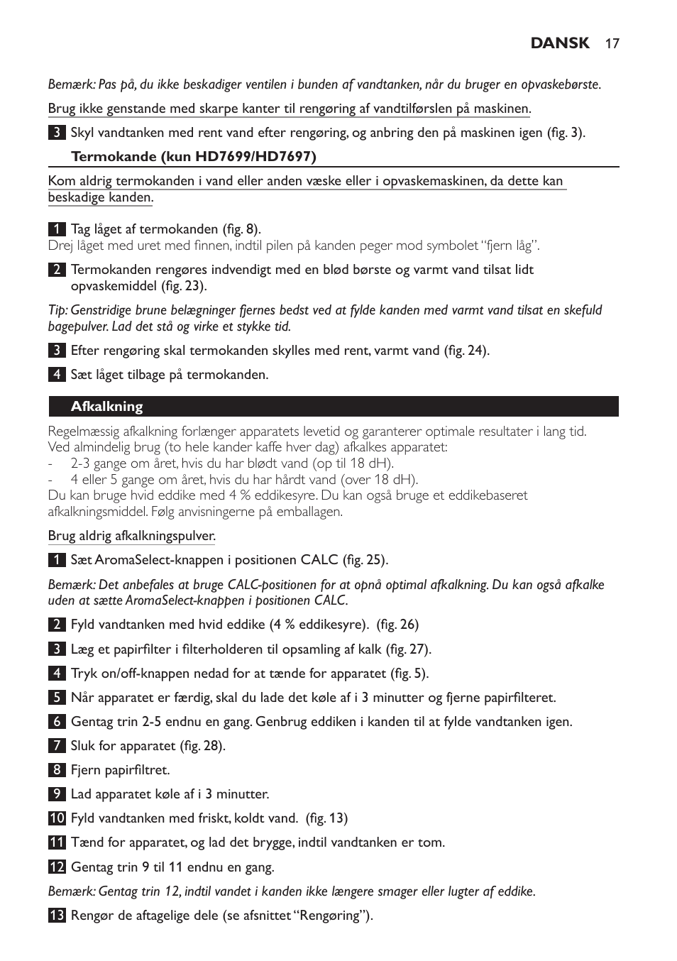 Philips Intense Kaffeemaschine User Manual | Page 17 / 68