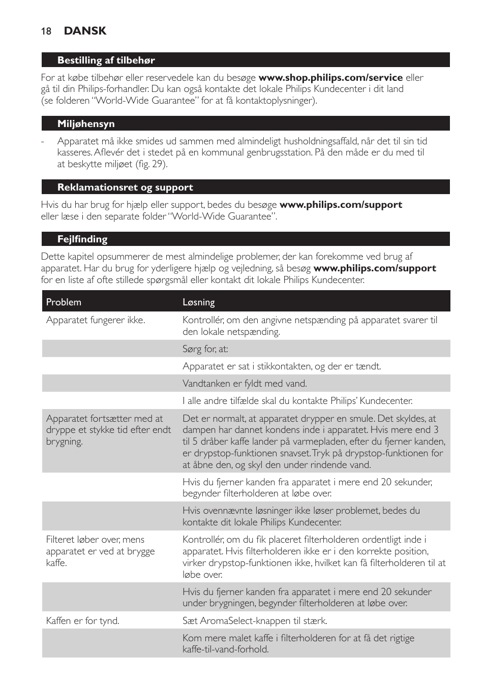 Philips Intense Kaffeemaschine User Manual | Page 18 / 68