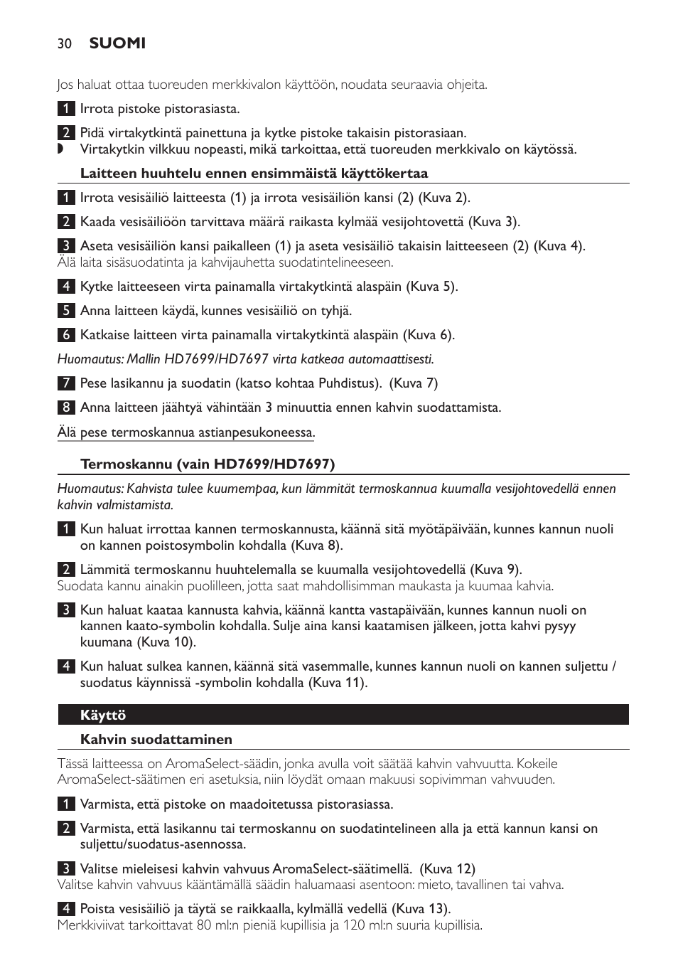 Philips Intense Kaffeemaschine User Manual | Page 30 / 68