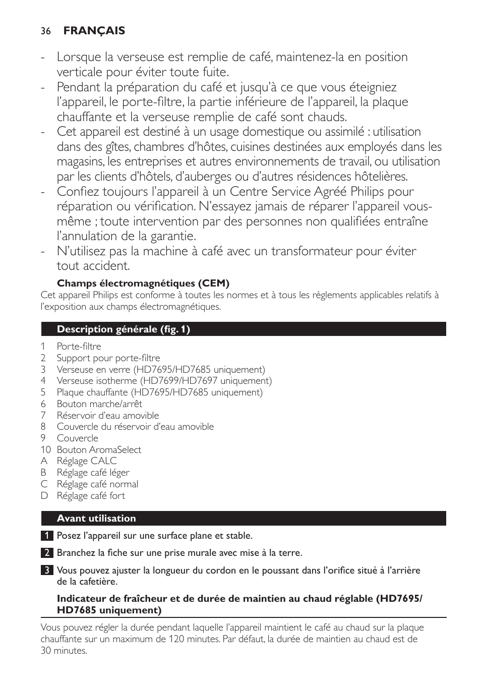 Philips Intense Kaffeemaschine User Manual | Page 36 / 68