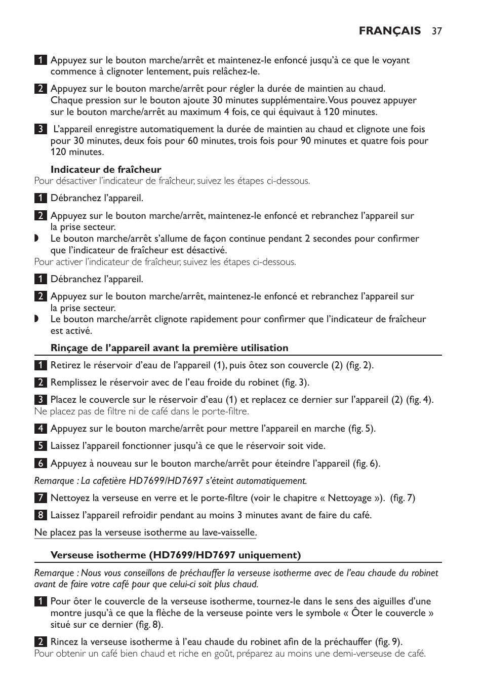 Philips Intense Kaffeemaschine User Manual | Page 37 / 68