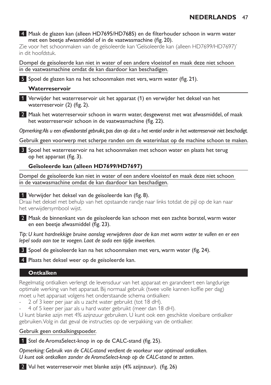 Philips Intense Kaffeemaschine User Manual | Page 47 / 68