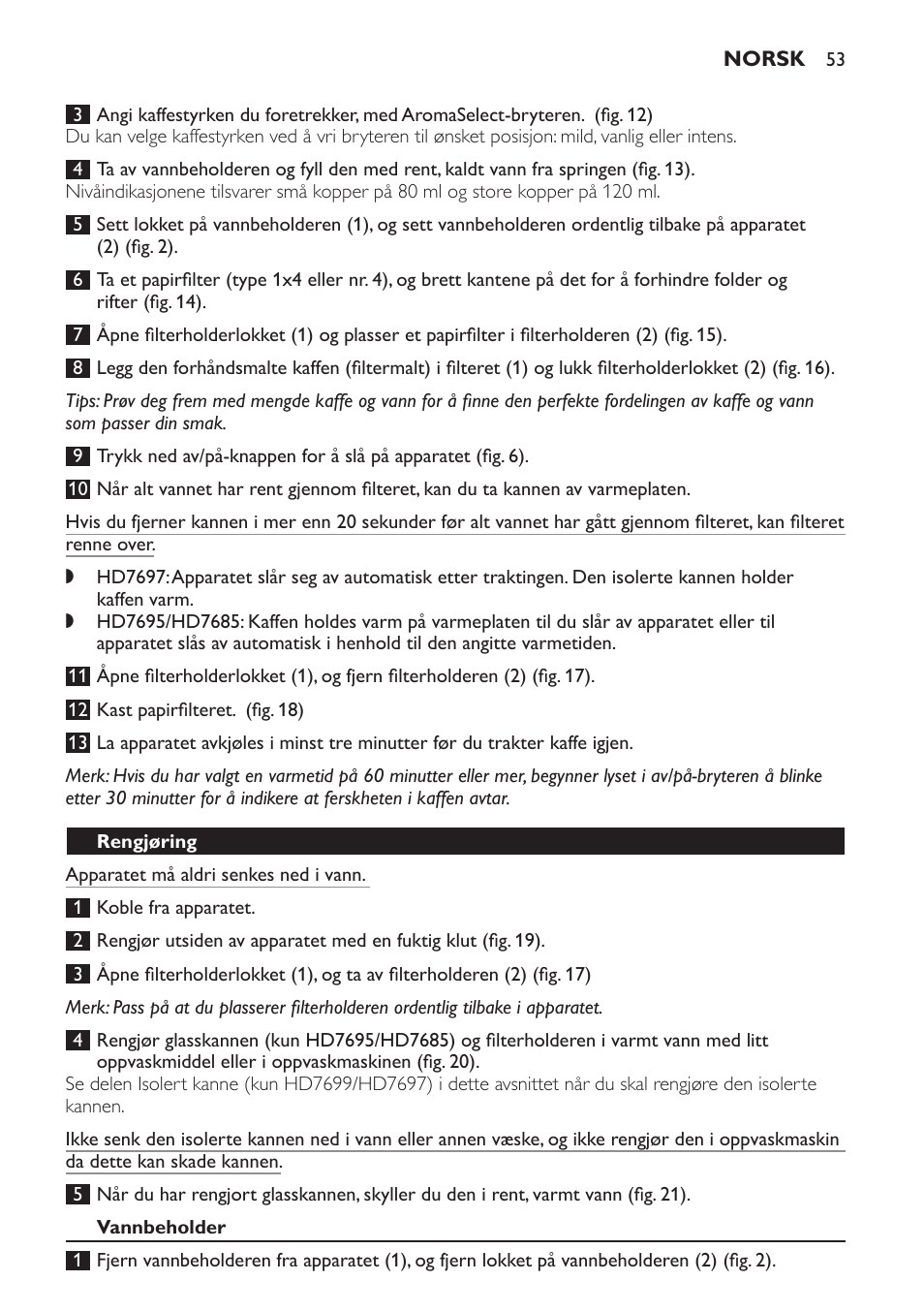 Philips Intense Kaffeemaschine User Manual | Page 53 / 68