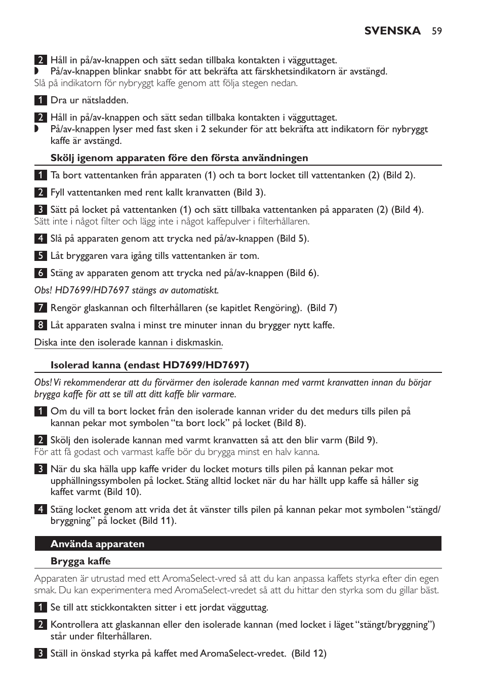 Philips Intense Kaffeemaschine User Manual | Page 59 / 68