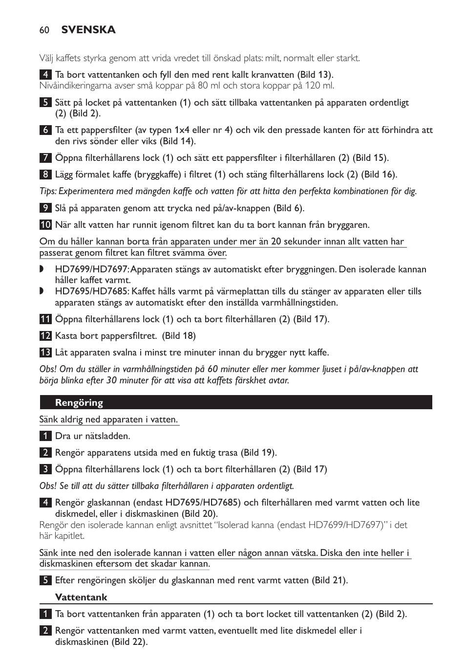 Philips Intense Kaffeemaschine User Manual | Page 60 / 68