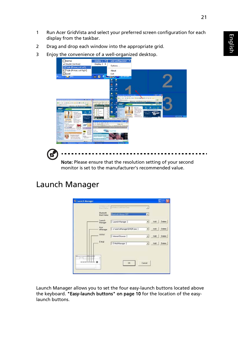 Launch manager | Acer 3630 User Manual | Page 31 / 81