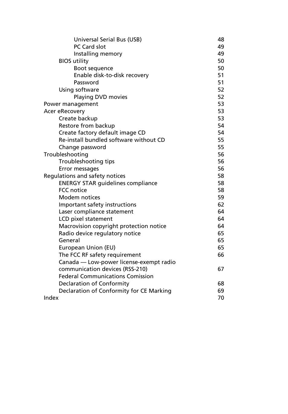 Acer 3630 User Manual | Page 9 / 81