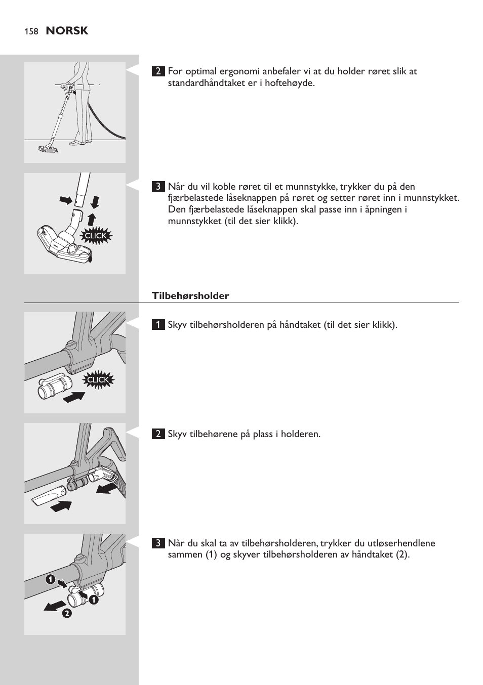 Tilbehørsholder | Philips ErgoFit Beutelloser Staubsauger User Manual | Page 158 / 218