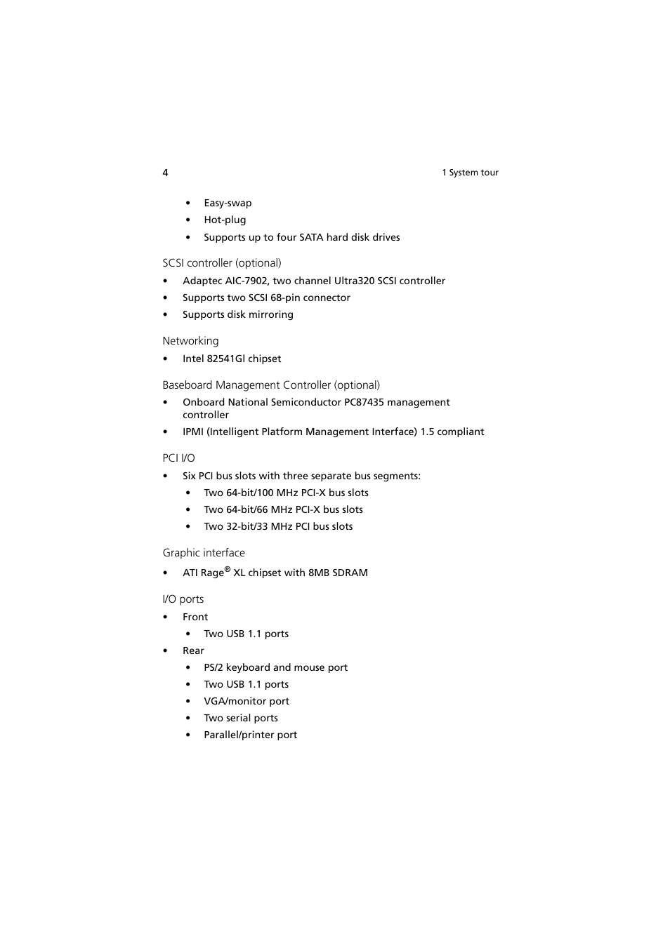 Acer Altos G5350 Series User Manual | Page 14 / 164