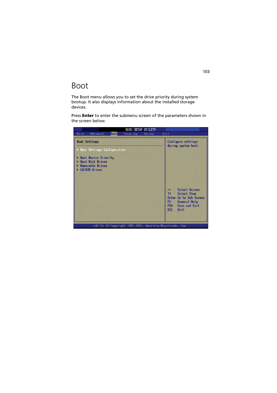 Boot | Acer Altos G530 Series User Manual | Page 113 / 190