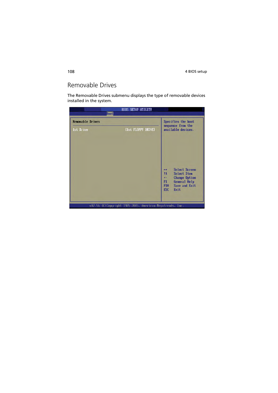 Removable drives | Acer Altos G530 Series User Manual | Page 118 / 190