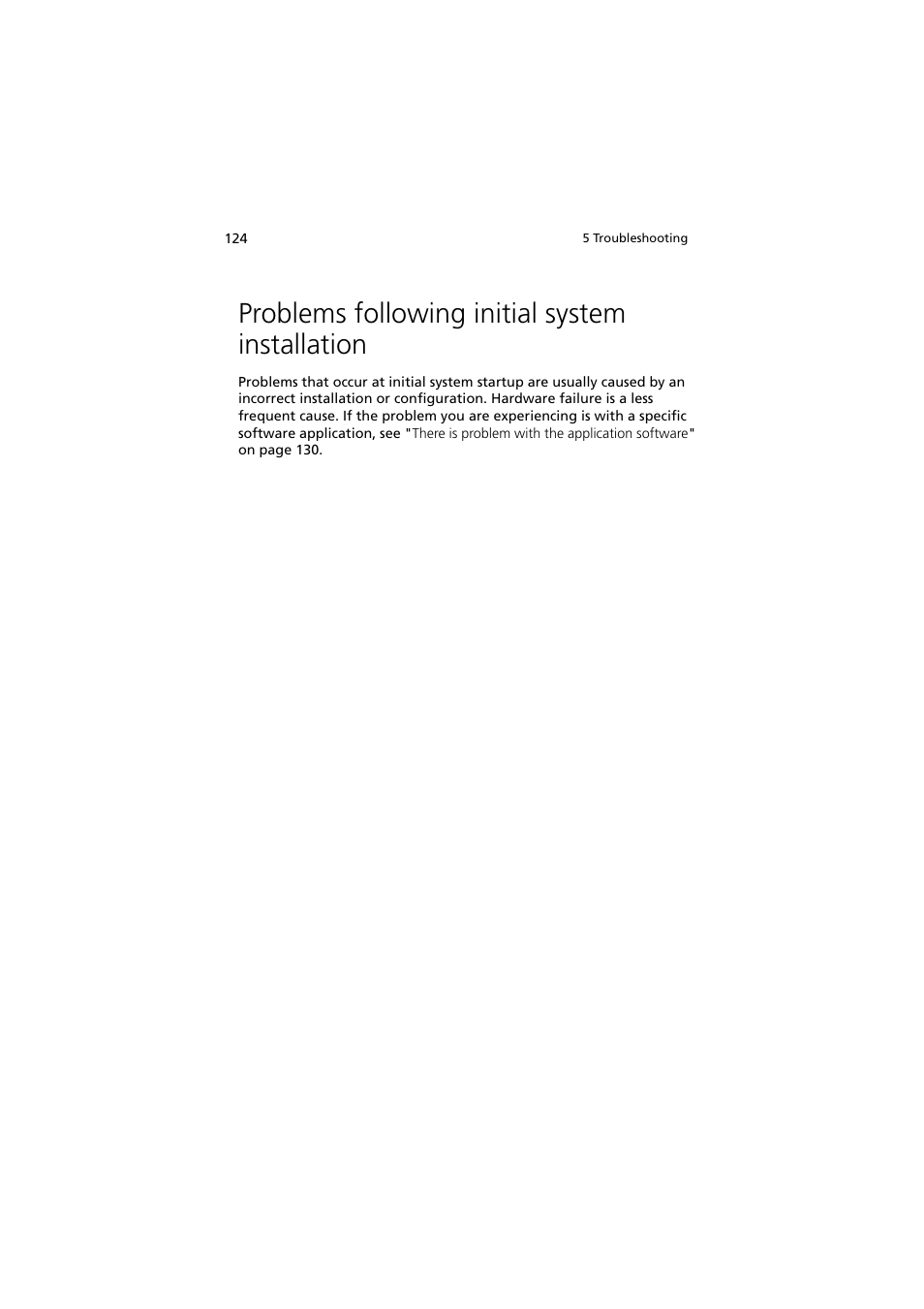 Problems following initial system installation | Acer Altos G530 Series User Manual | Page 134 / 190