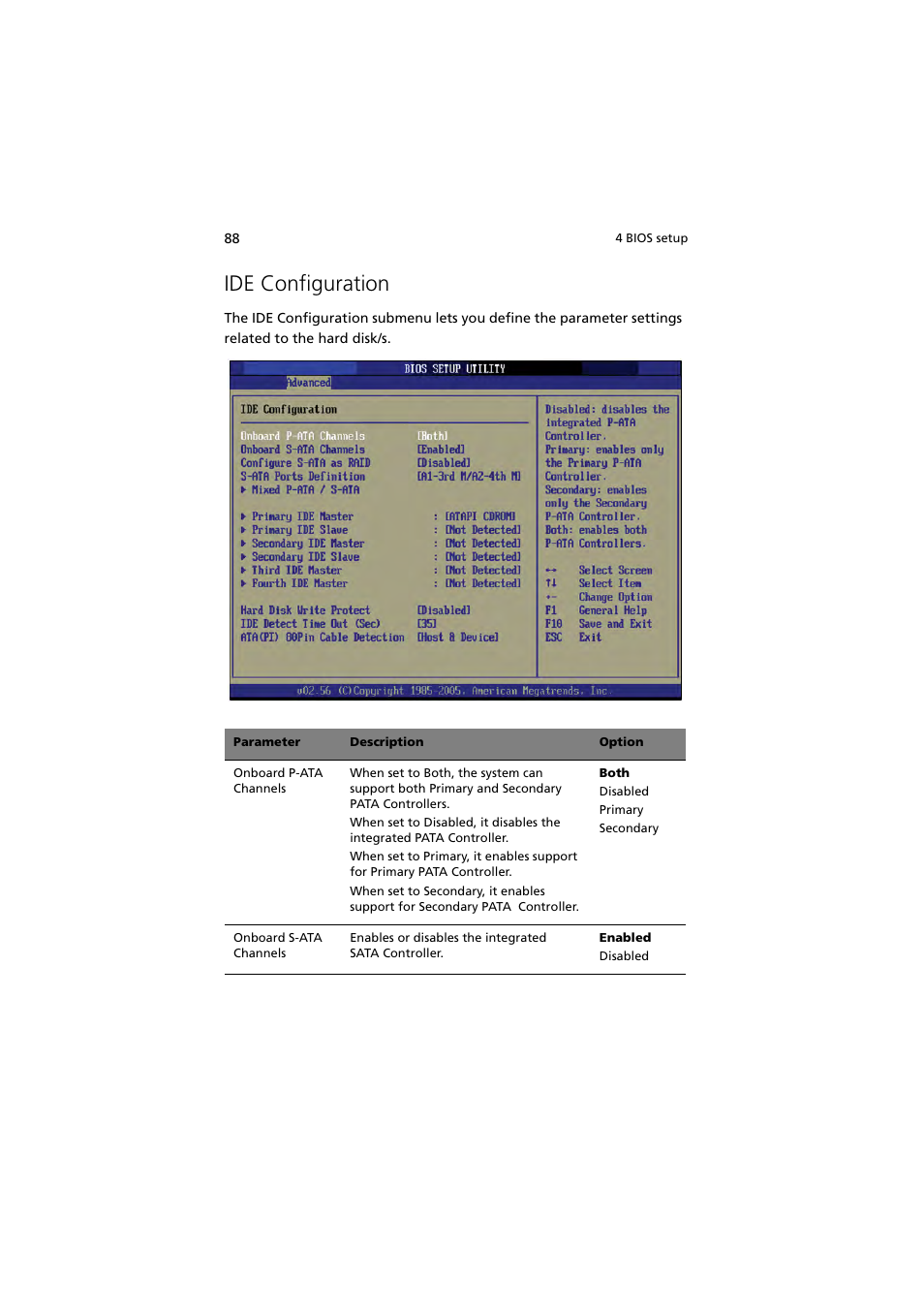 Ide configuration | Acer Altos G530 Series User Manual | Page 98 / 190