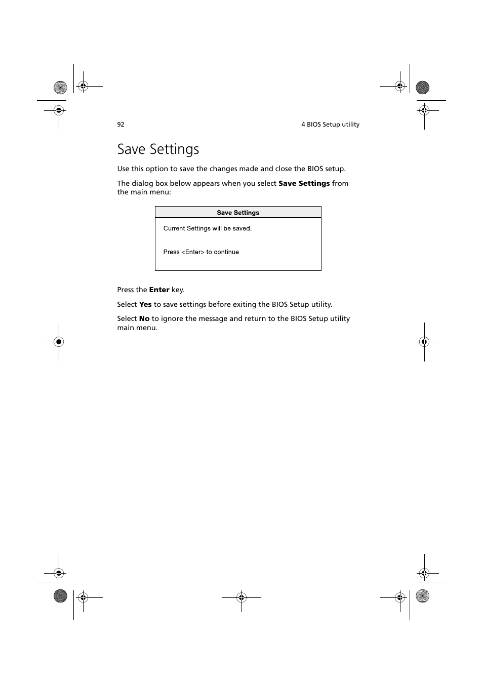 Save settings | Acer Altos R300 User Manual | Page 106 / 130
