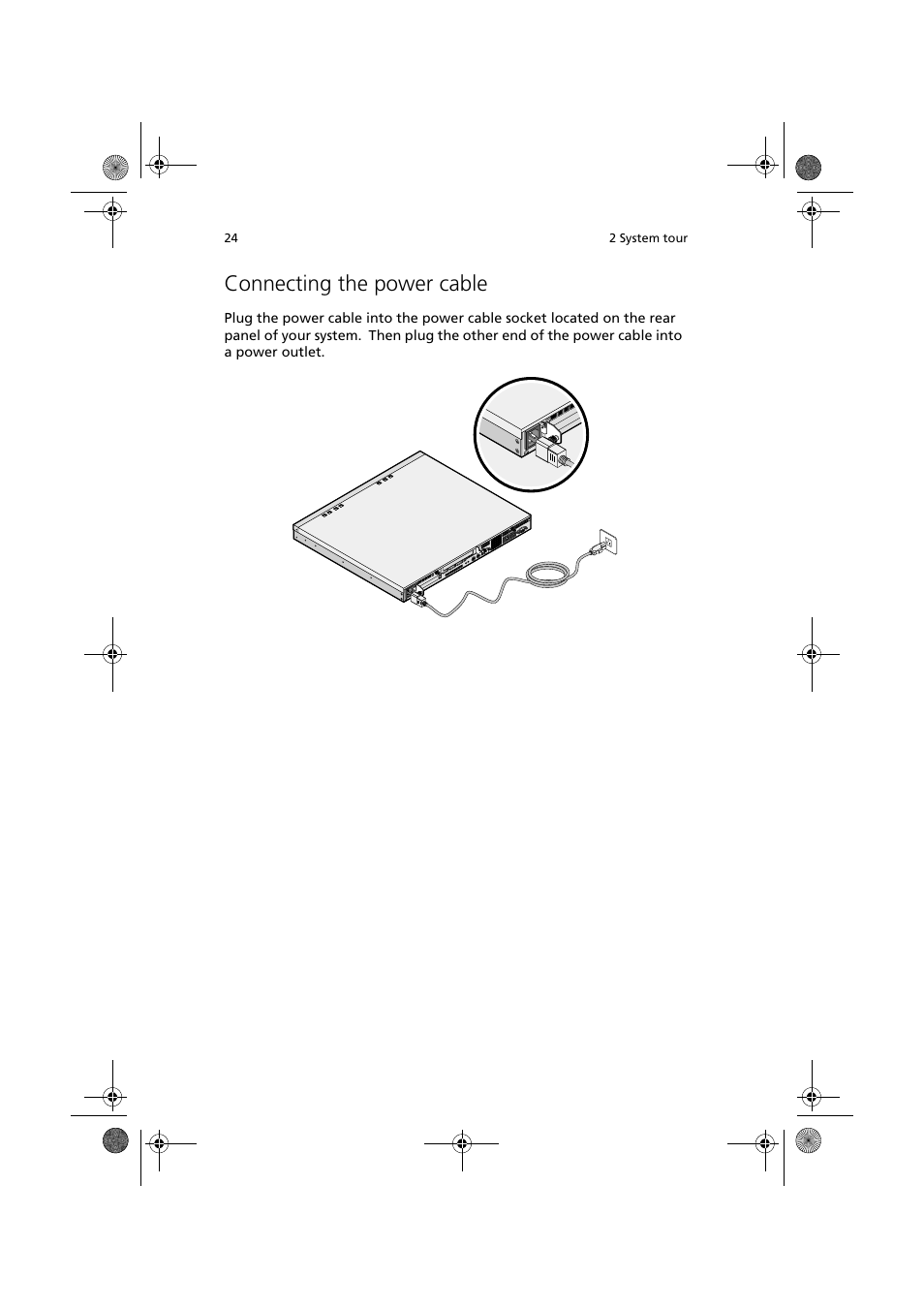 Connecting the power cable | Acer Altos R300 User Manual | Page 38 / 130