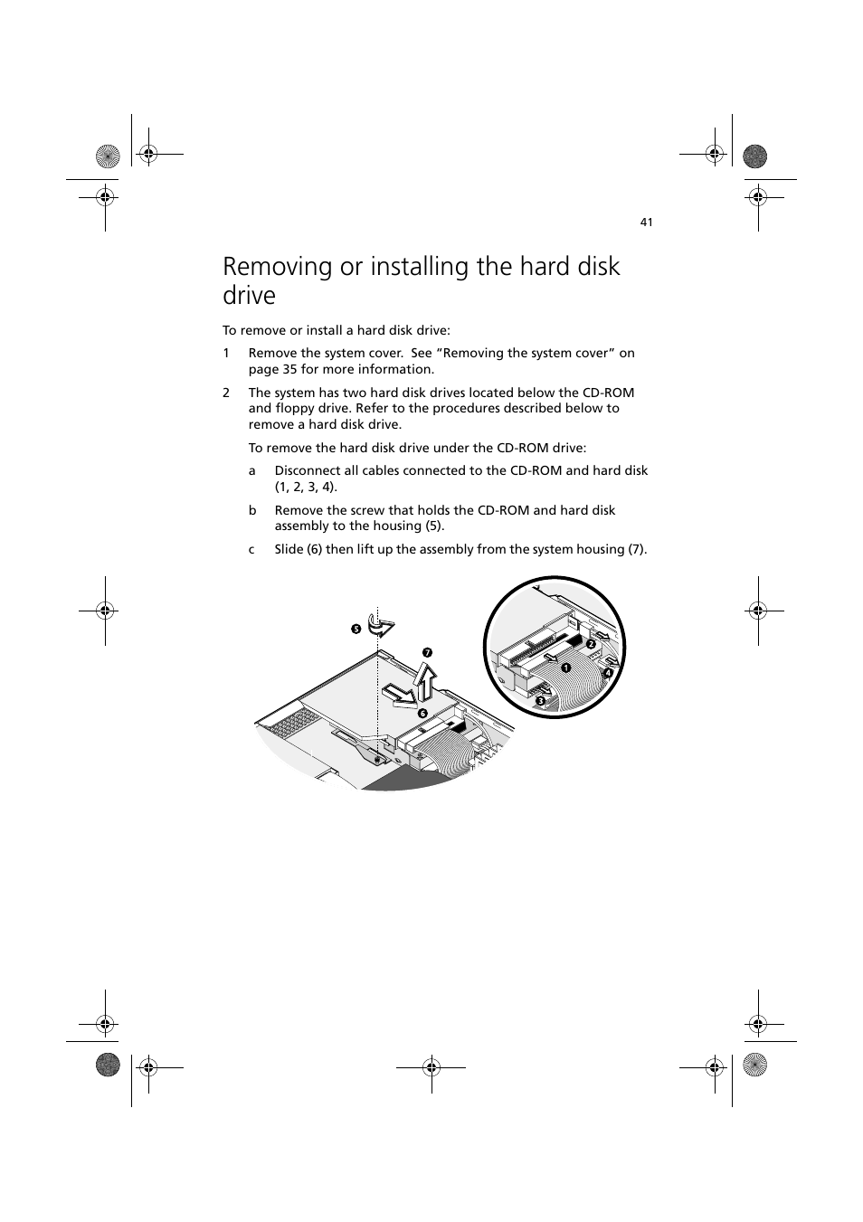 Removing or installing the hard disk drive | Acer Altos R300 User Manual | Page 55 / 130