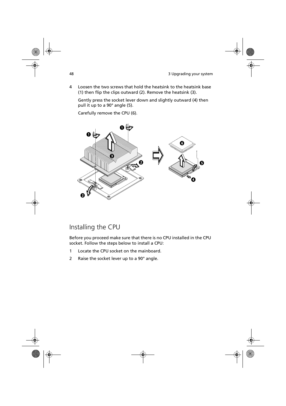 Installing the cpu | Acer Altos R300 User Manual | Page 62 / 130