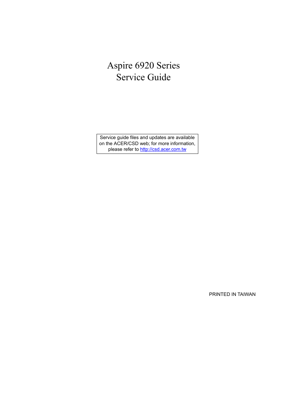 Acer 6920 User Manual | 124 pages