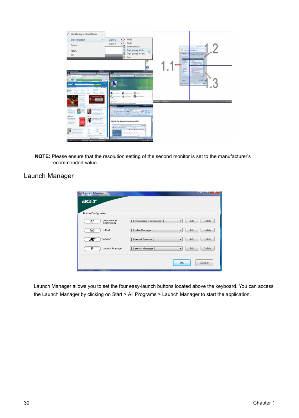 Launch manager | Acer 6920 User Manual | Page 36 / 124