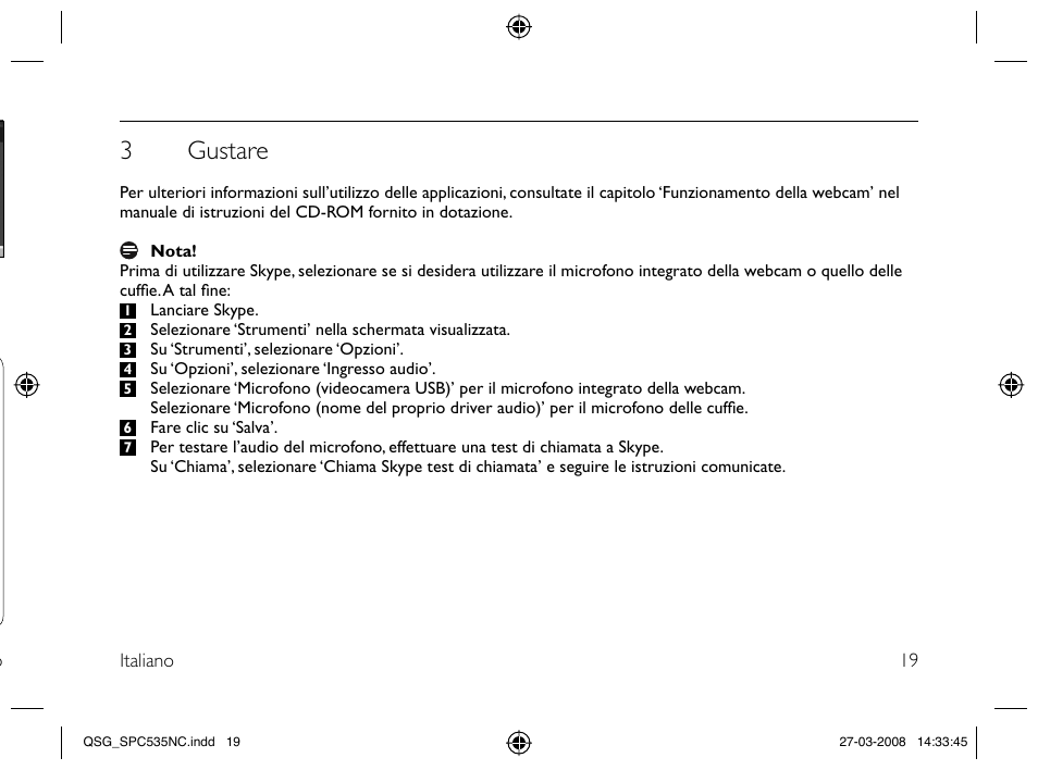 3 gustare | Philips Webcam User Manual | Page 19 / 32