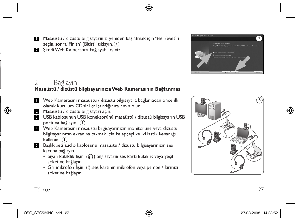 2 bağlayın | Philips Webcam User Manual | Page 27 / 32