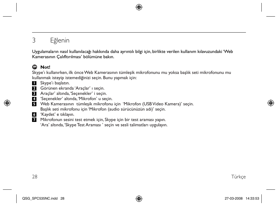 3 eğlenin | Philips Webcam User Manual | Page 28 / 32