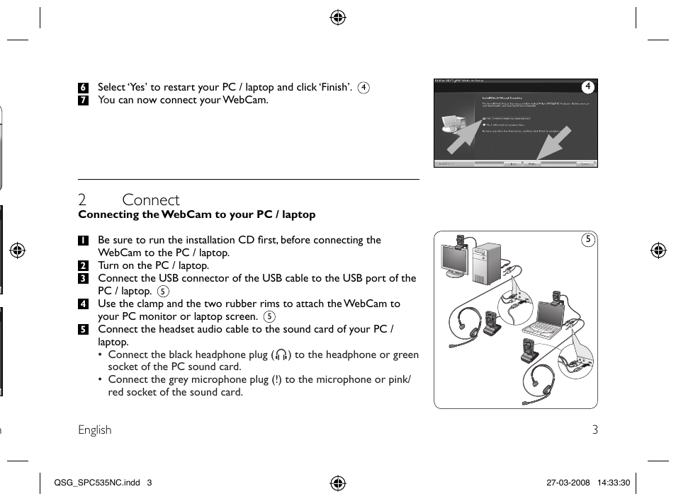 2 connect | Philips Webcam User Manual | Page 3 / 32