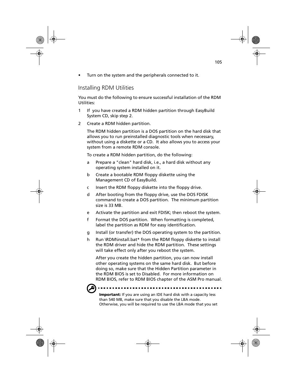 Installing rdm utilities | Acer Altos G500 User Manual | Page 115 / 124