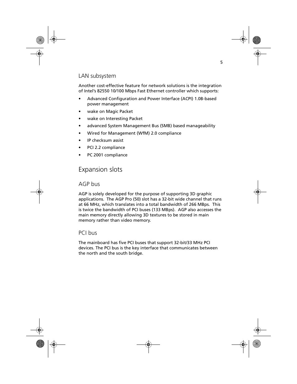 Expansion slots | Acer Altos G500 User Manual | Page 15 / 124