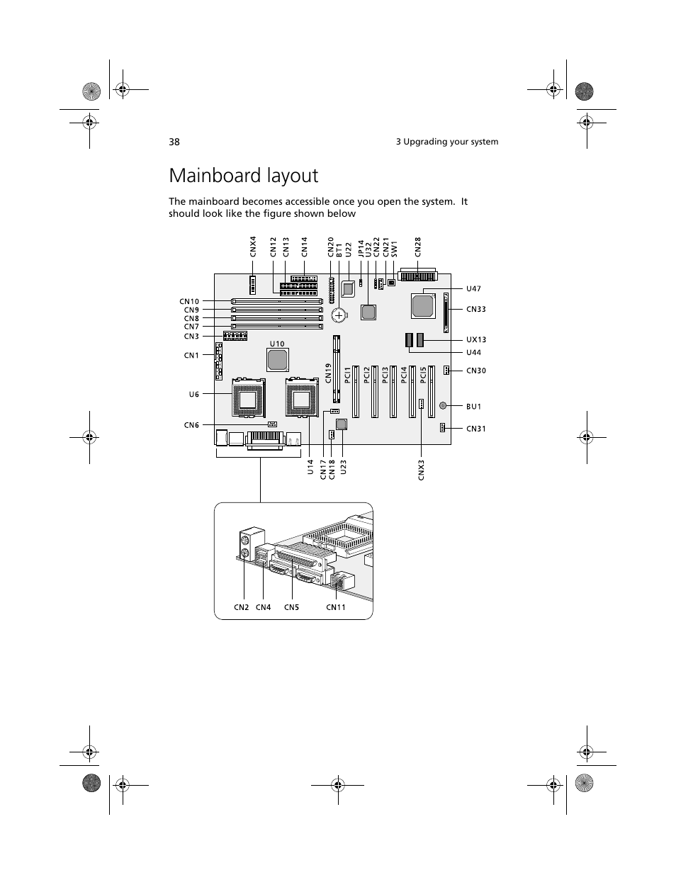 Mainboard layout | Acer Altos G500 User Manual | Page 48 / 124