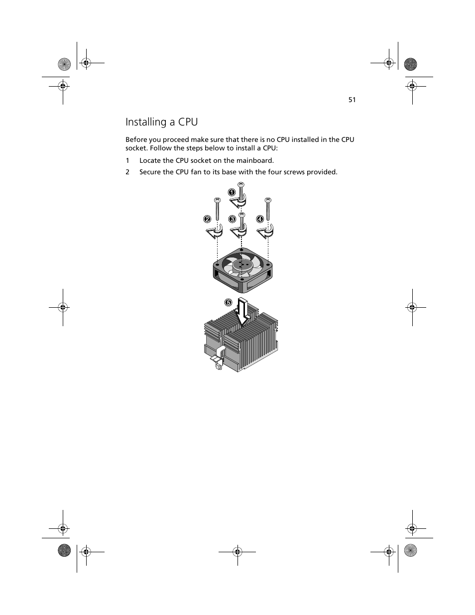 Installing a cpu | Acer Altos G500 User Manual | Page 61 / 124