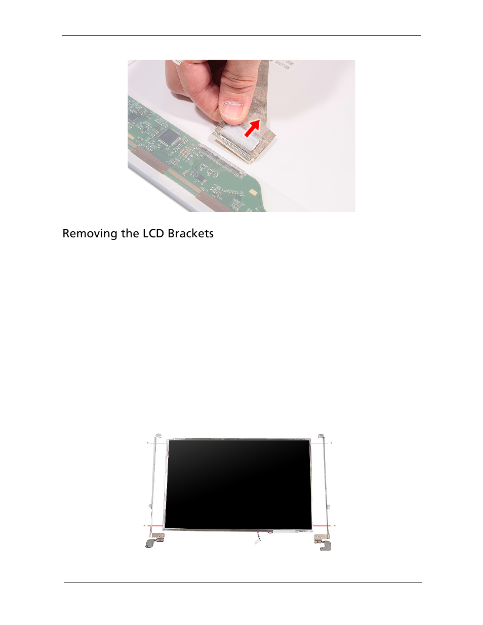 Removing the lcd brackets | Acer 5730Z/5330 User Manual | Page 103 / 172