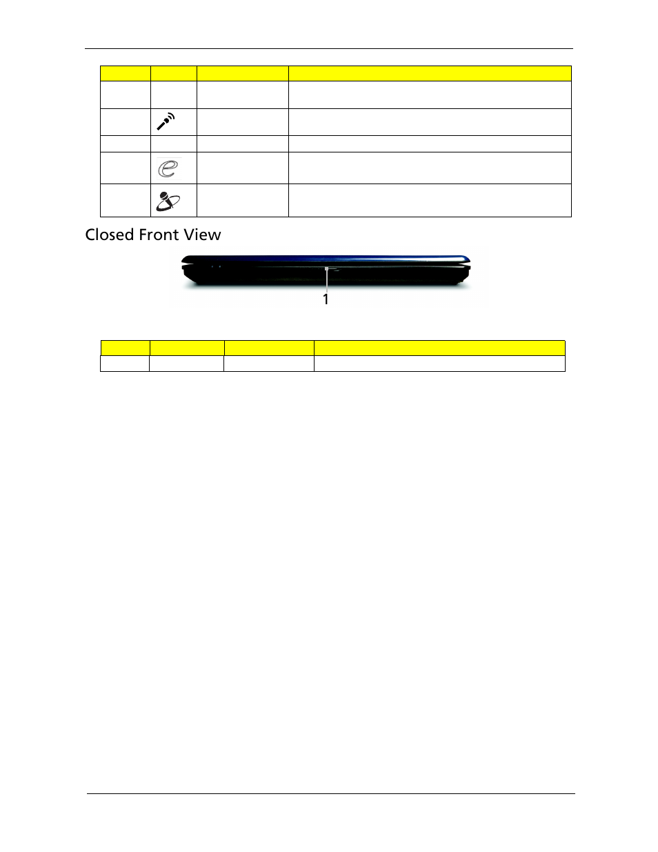 Closed front view | Acer 5730Z/5330 User Manual | Page 15 / 172