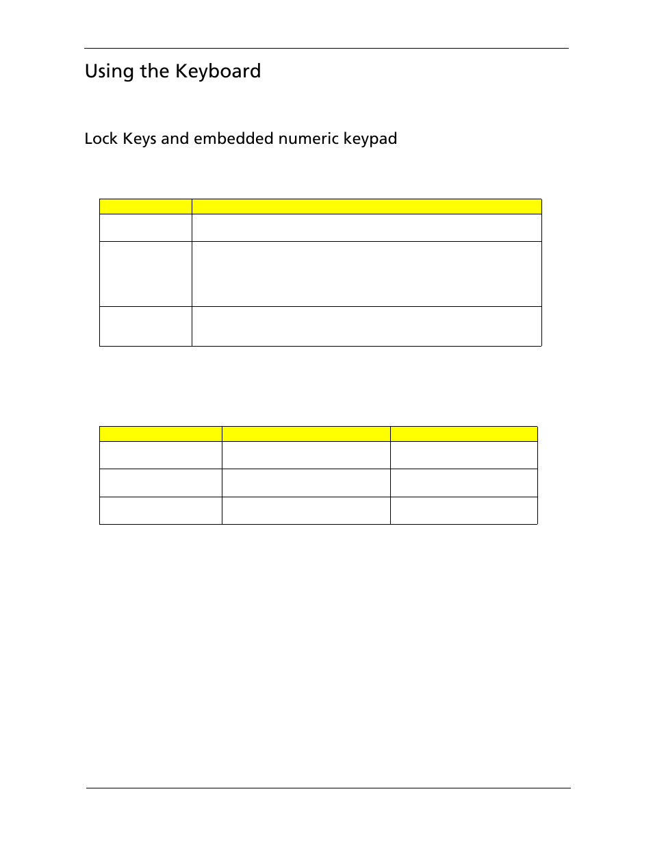 Using the keyboard, Lock keys and embedded numeric keypad | Acer 5730Z/5330 User Manual | Page 21 / 172