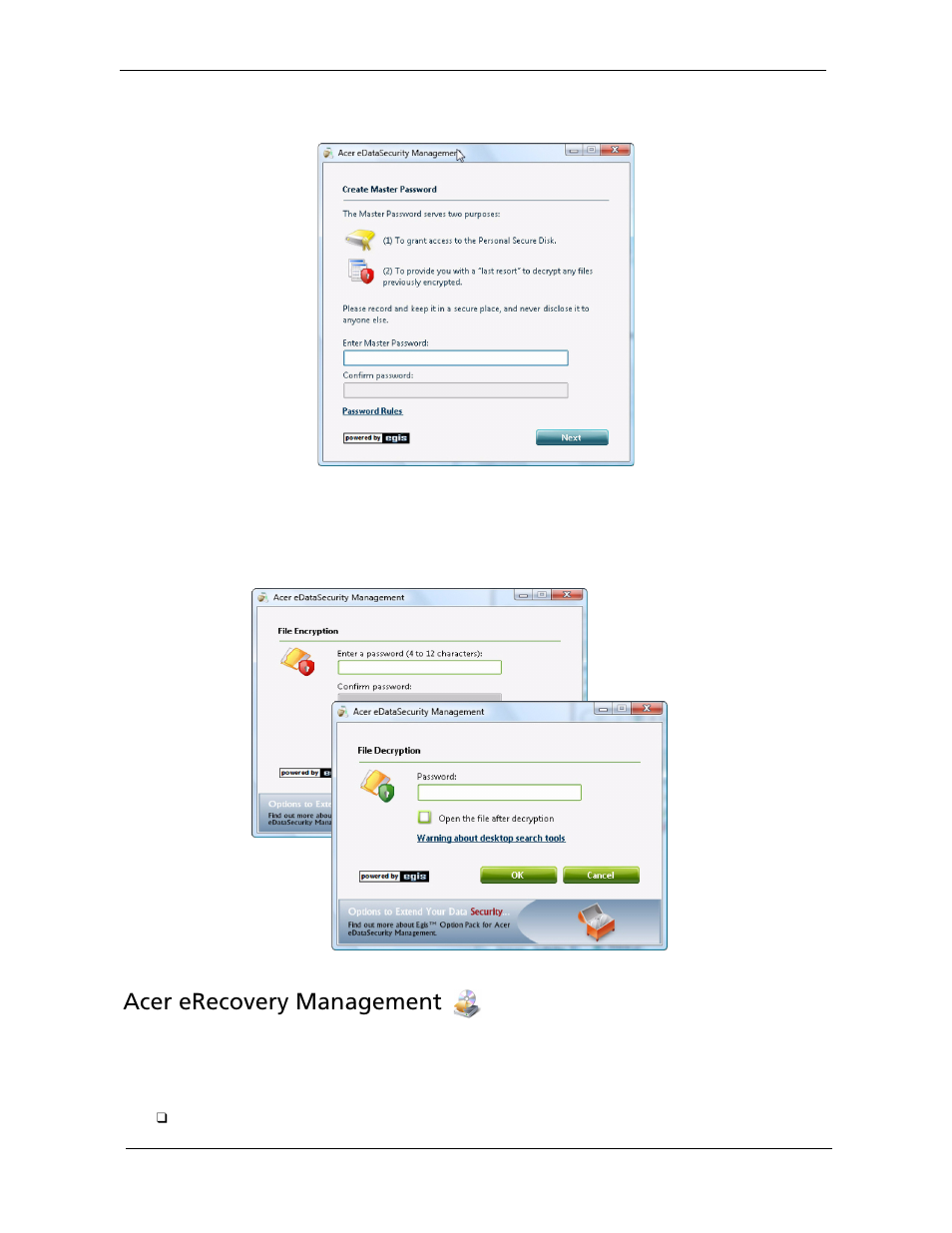 Acer erecovery management | Acer 5730Z/5330 User Manual | Page 30 / 172