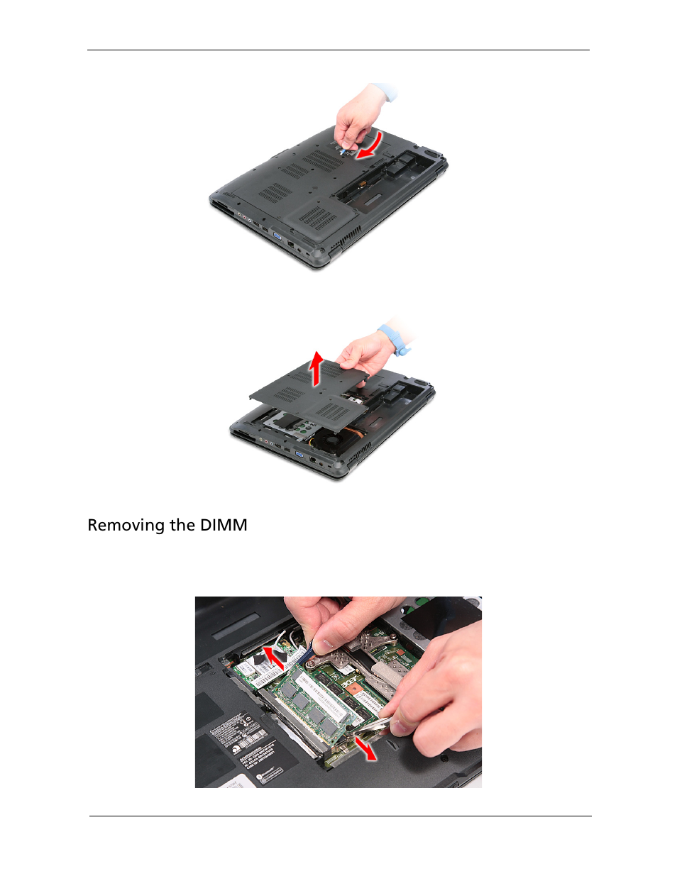 Removing the dimm | Acer 5730Z/5330 User Manual | Page 63 / 172