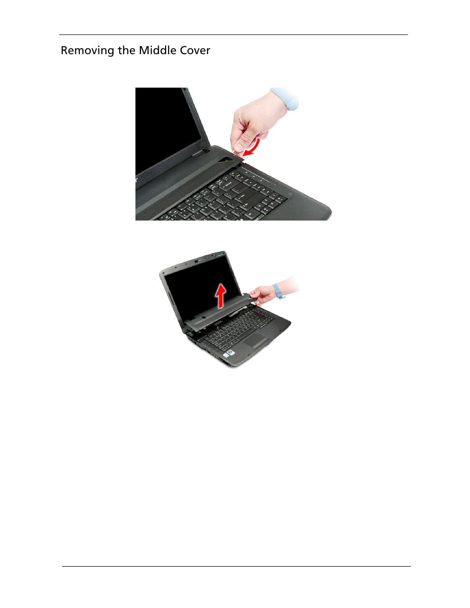 Removing the middle cover | Acer 5730Z/5330 User Manual | Page 72 / 172