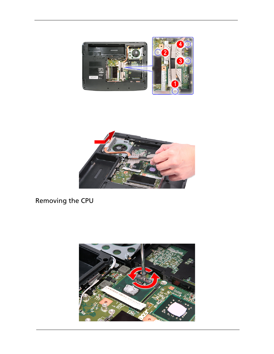 Removing the cpu | Acer 5730Z/5330 User Manual | Page 76 / 172