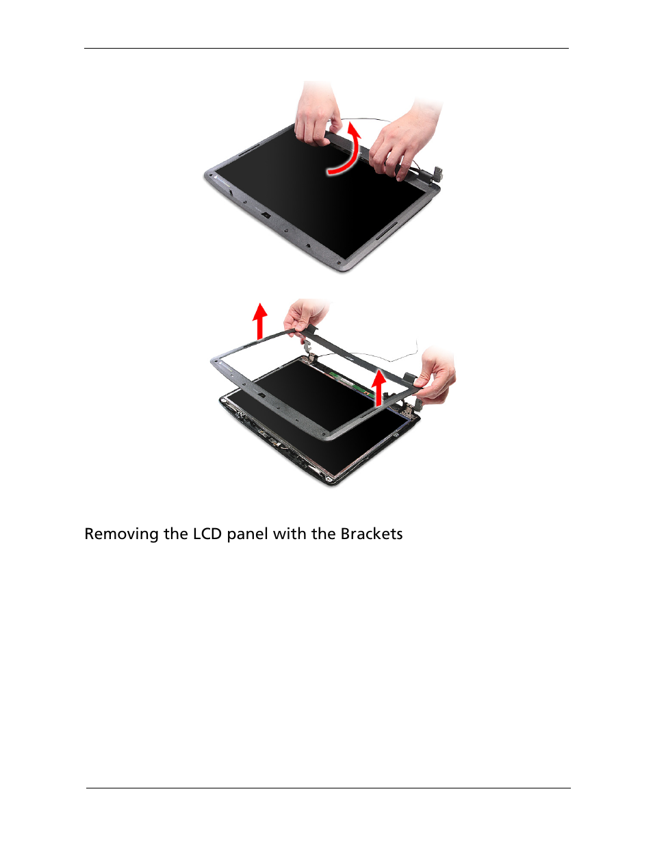 Removing the lcd panel with the brackets | Acer 5730Z/5330 User Manual | Page 99 / 172