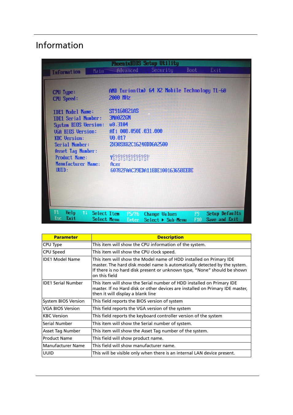 Information | Acer 1000 User Manual | Page 64 / 122