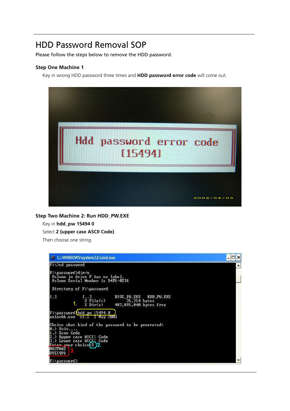 Hdd password removal sop | Acer 1000 User Manual | Page 74 / 122