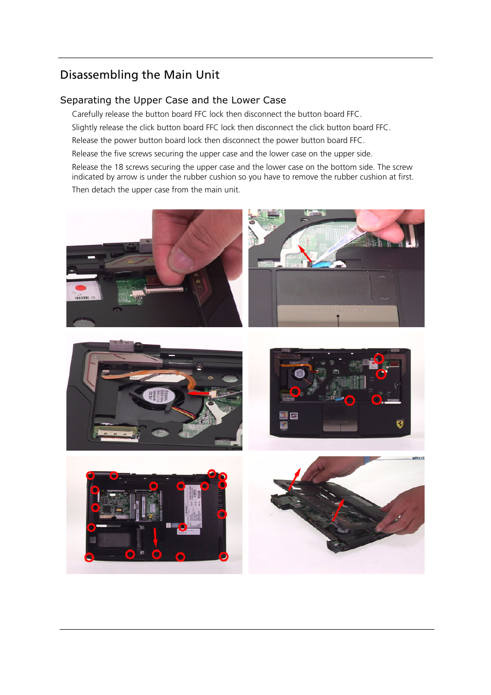 Disassembling the main unit | Acer 1000 User Manual | Page 82 / 122