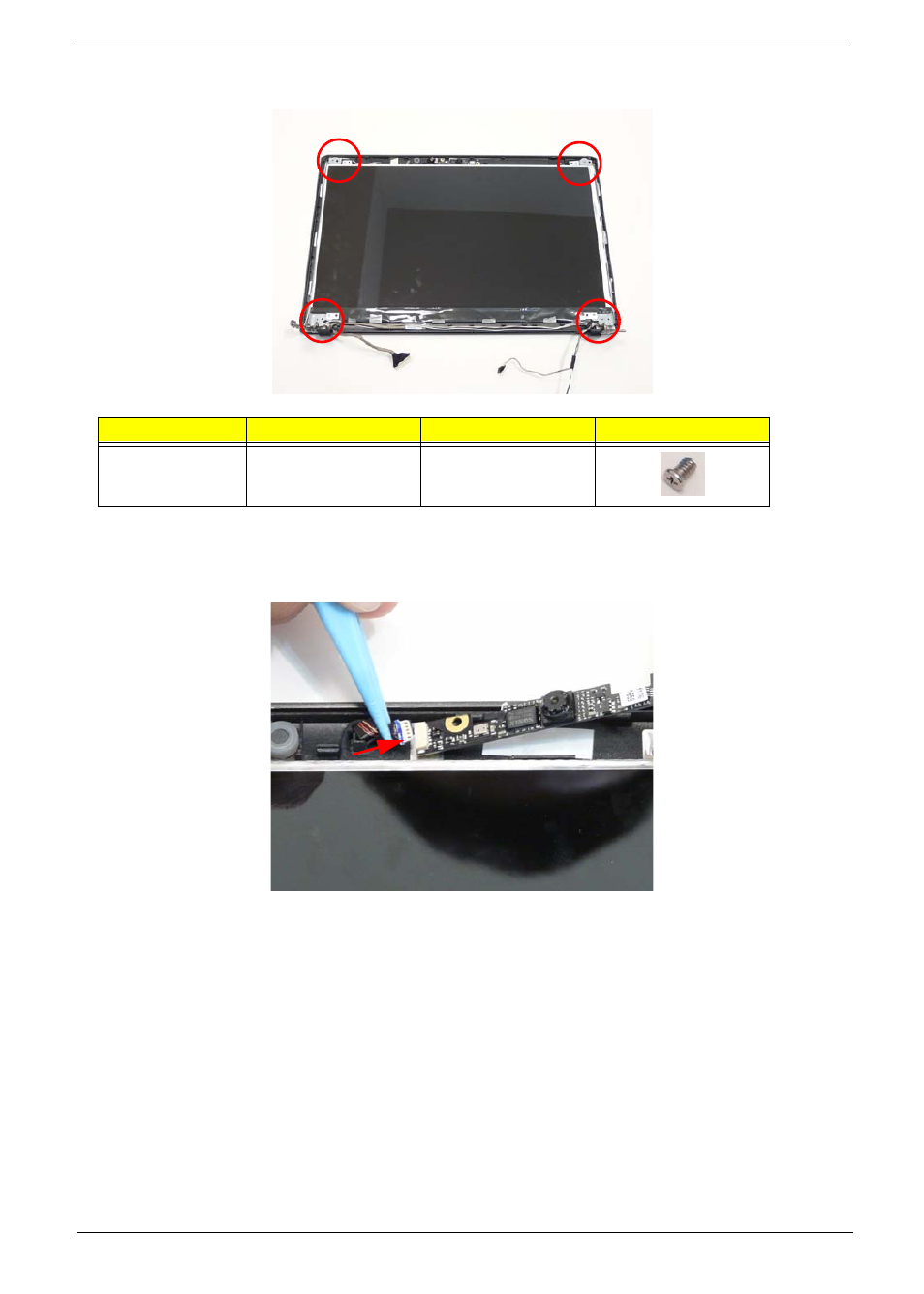 Replacing the camera board | Acer 5538 User Manual | Page 119 / 226