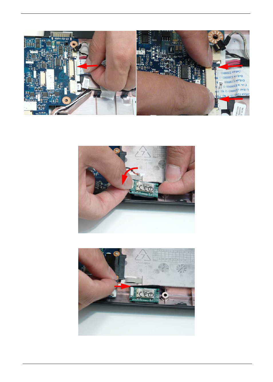 Replacing the bluetooth module | Acer 5538 User Manual | Page 134 / 226