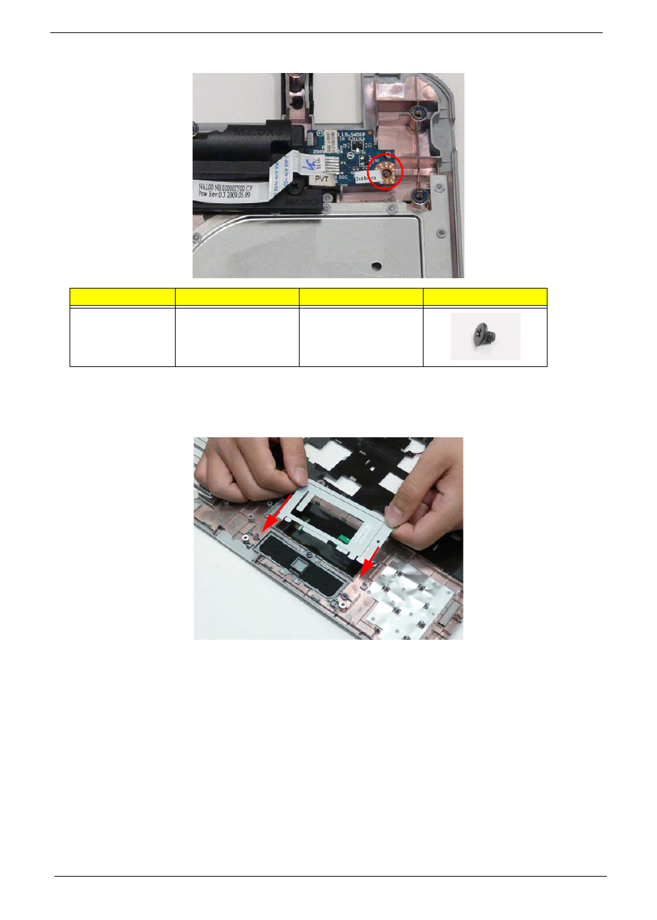 Replacing the touchpad bracket | Acer 5538 User Manual | Page 140 / 226