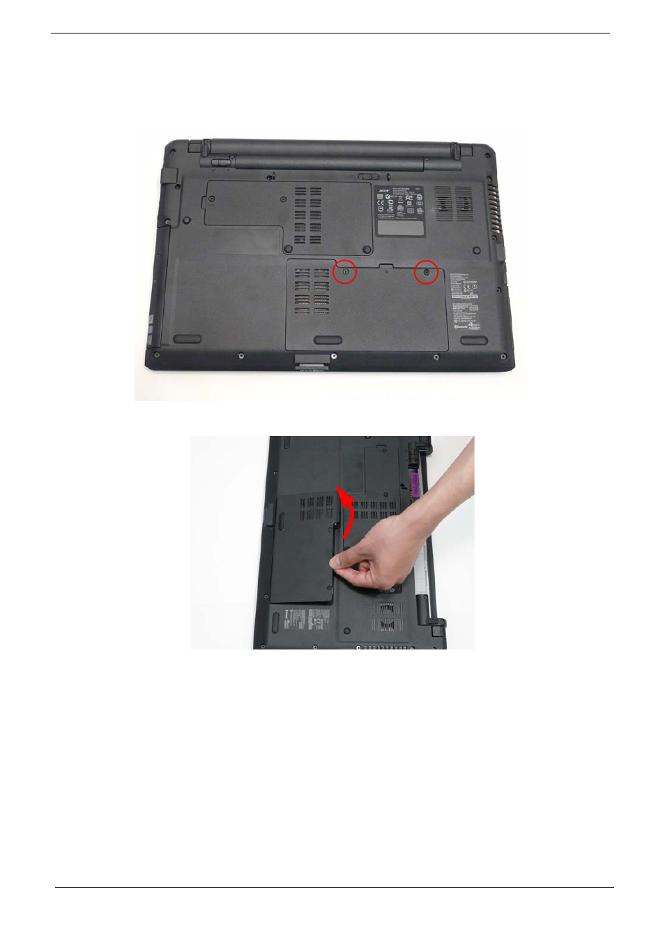 Removing the hard disk drive module | Acer 5538 User Manual | Page 56 / 226