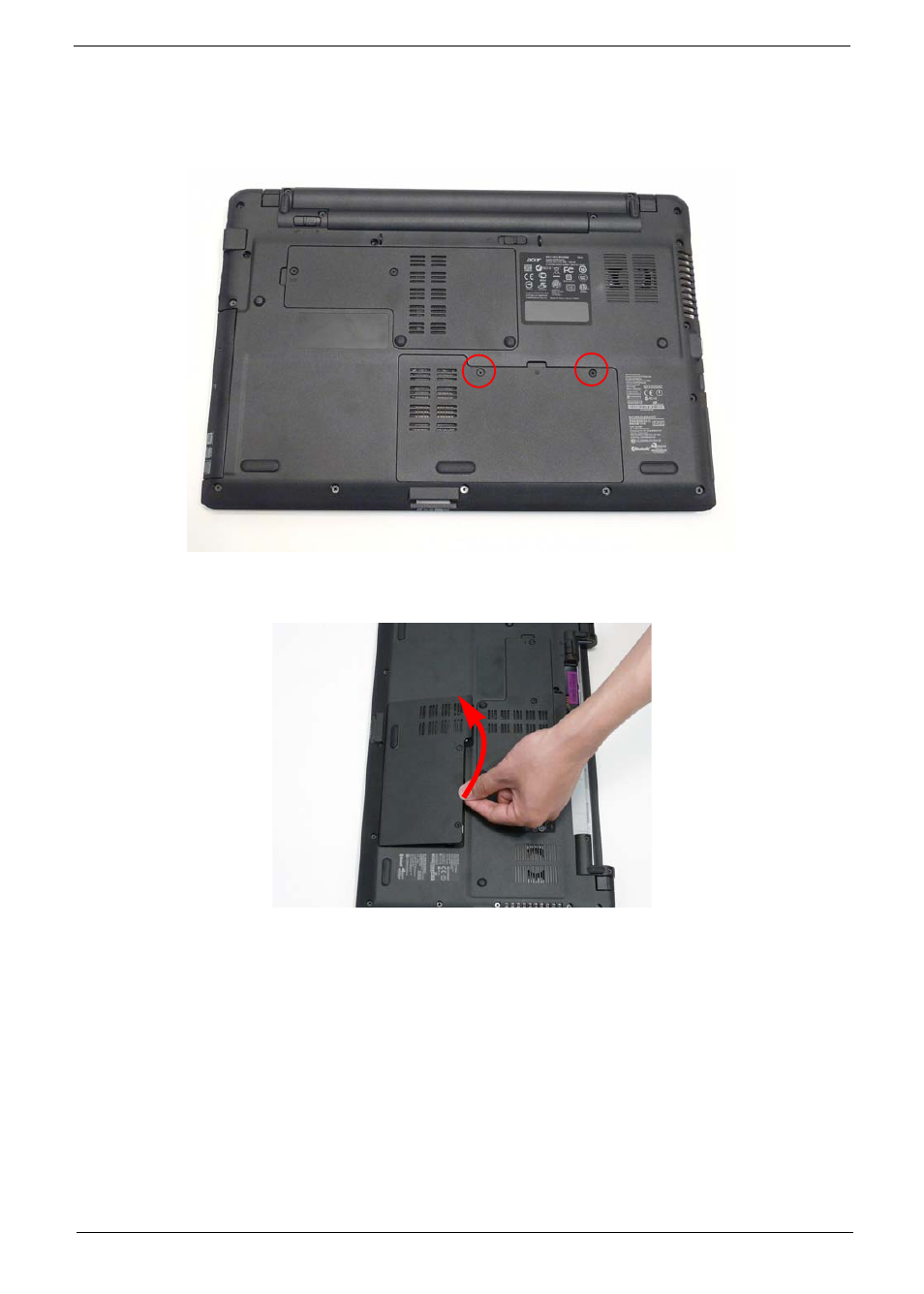 Removing the wlan board | Acer 5538 User Manual | Page 65 / 226