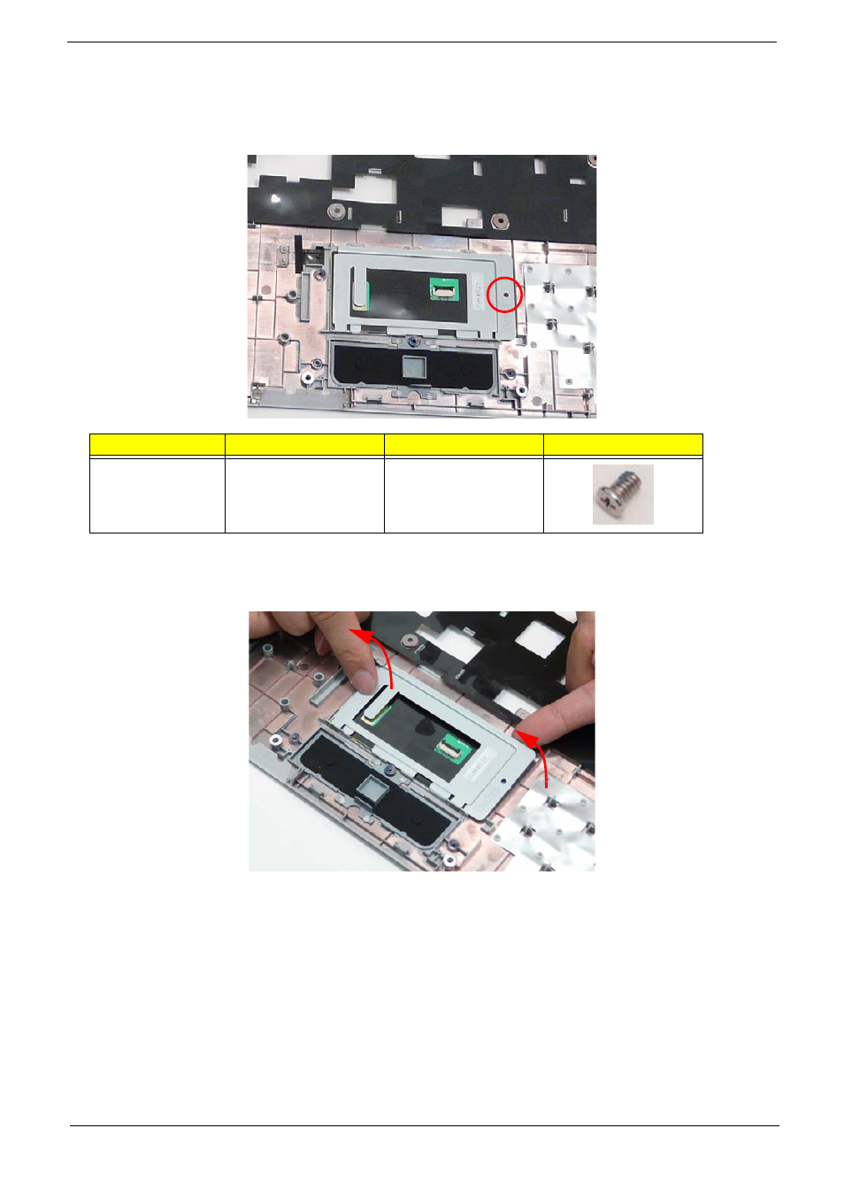 Removing the touchpad bracket | Acer 5538 User Manual | Page 79 / 226