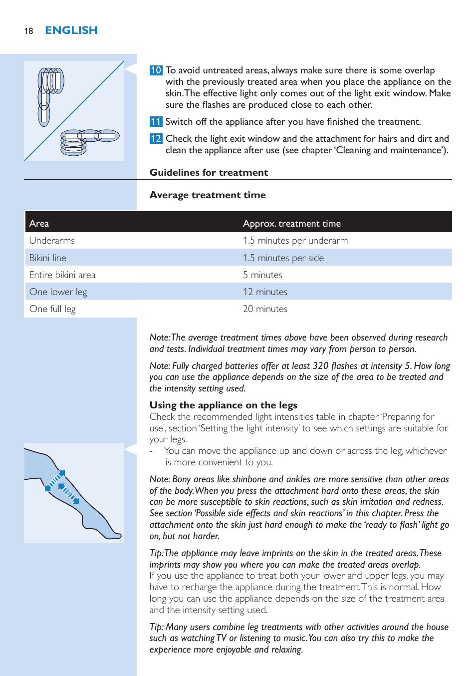 Philips Lumea IPL Haarentfernungssystem User Manual | Page 18 / 102