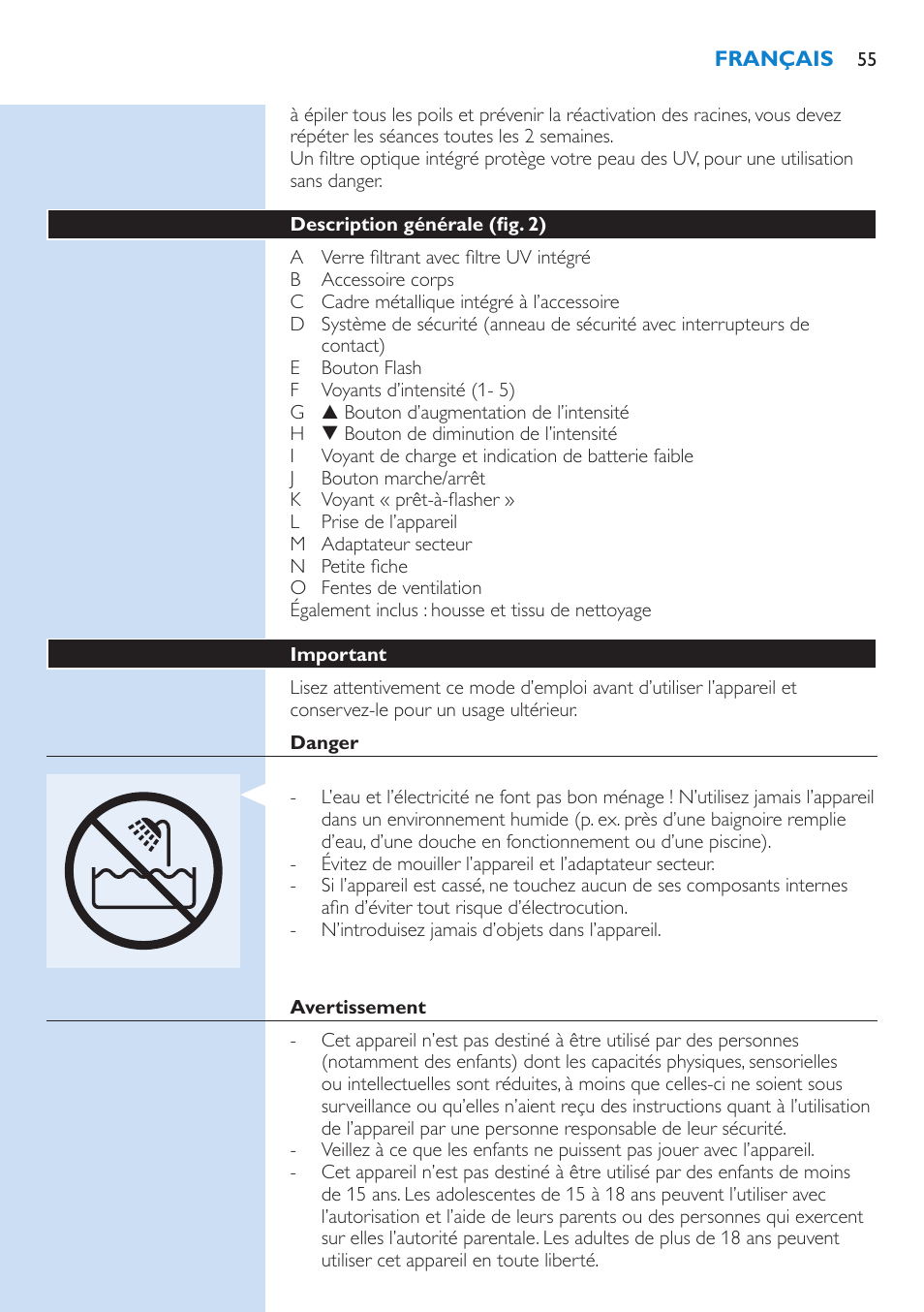 Philips Lumea IPL Haarentfernungssystem User Manual | Page 55 / 102